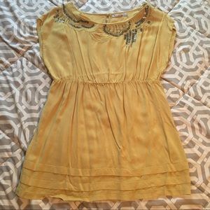 ⭐️SALE Gold Sun Dress with Beaded Detail